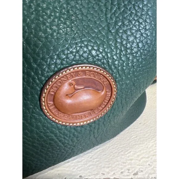 Vintage Dooney & Bourke Green All Weather Pebbled Leather Drawstring Bucket Bag - Picture 16 of 16